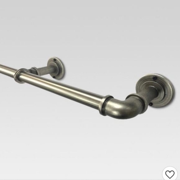 36"- 66" French Pipe Curtain Rod Gray / Pewter - Picture 4 of 5